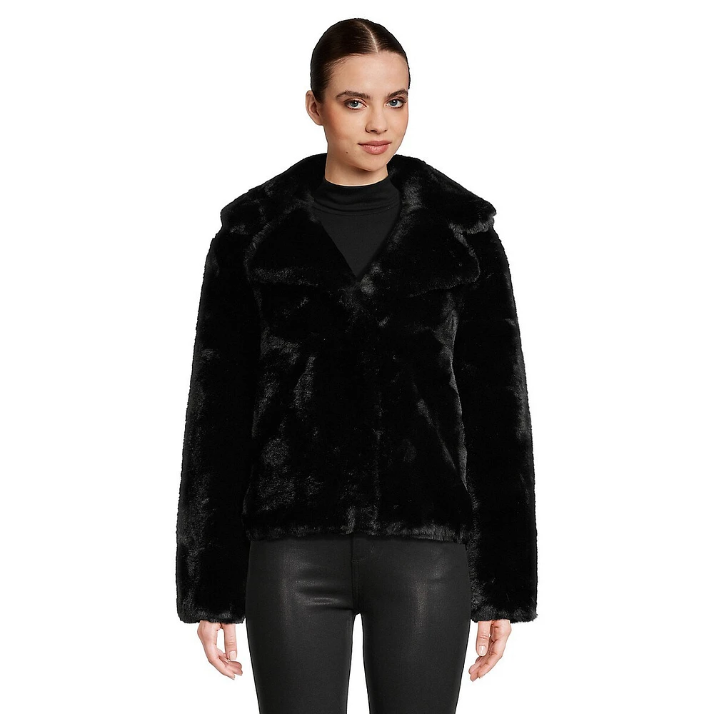 Cropped Faux Fur Coat