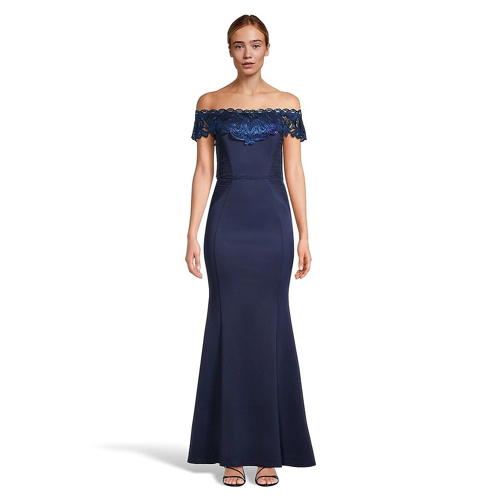 Robe trompette à épaules dénudées Dahlia