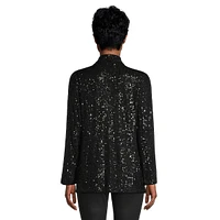 Open-Front Sequin Blazer