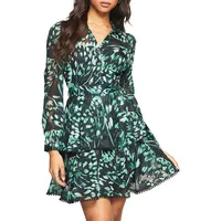 Tiered Butterfly Mini Shirt Dress