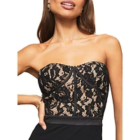 Lace Corset Strapless Jumpsuit