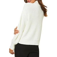 Cable Placement Turtleneck Sweater