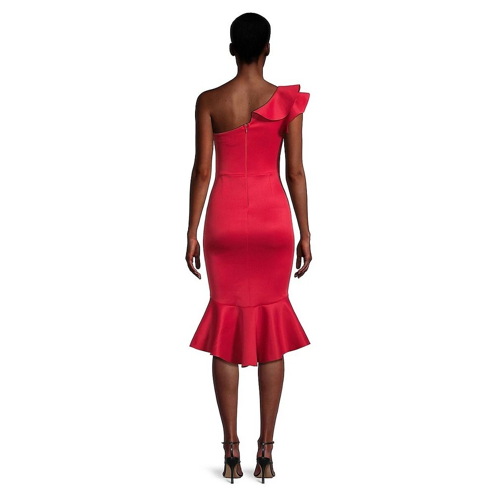 FX Lenia One-Shoulder Cocktail Dress