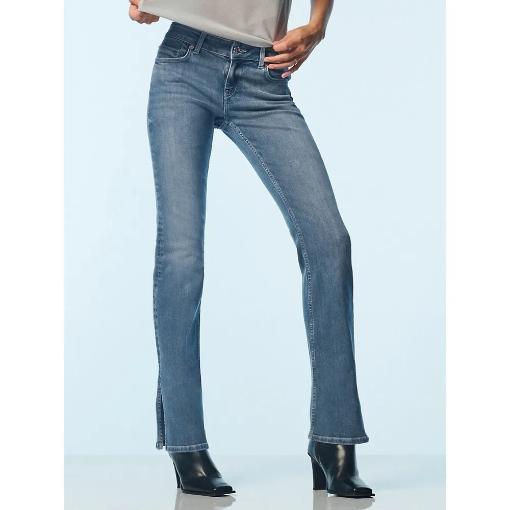 Low-Rise Stretch Split Flare Jeans