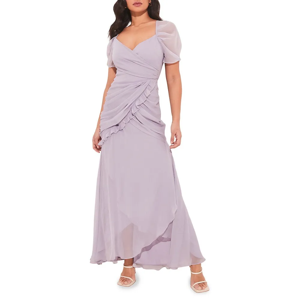 Olivia Criss-Cross Drape Maxi Gown