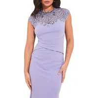 Lillie Embellished Lace-Top Maxi Gown