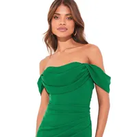 Off-The-Shoulder Draped Gown