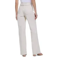 High-Rise Wide-Leg Twill Pants