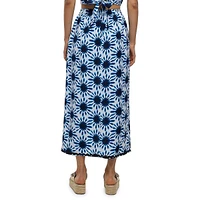 Floral Tie-Dye Midi Skirt