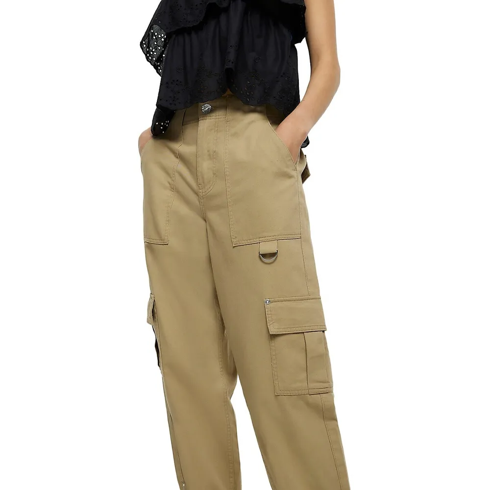 Zip-Cuff Cargo Jogger Pants