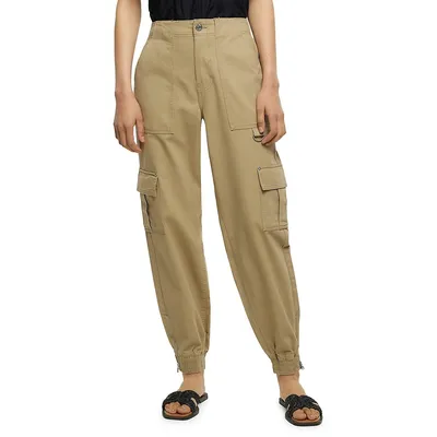 Zip-Cuff Cargo Jogger Pants