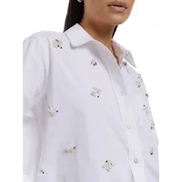 Faux Pearl-Embellished Shirt