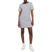 Embellished Stripe Mini T-Shirt Dress