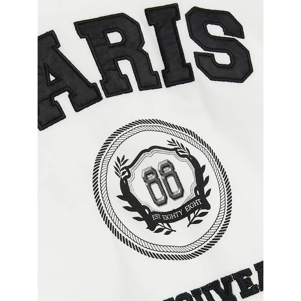 Paris Emblem Appliqué T-Shirt