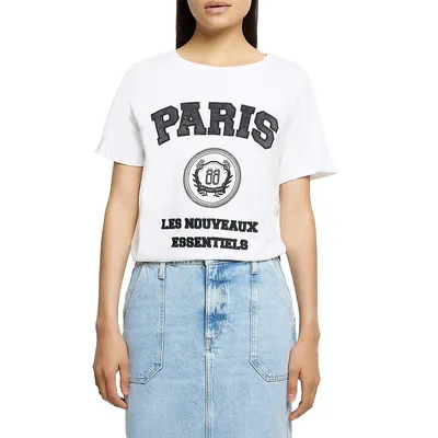 Paris Emblem Appliqué T-Shirt