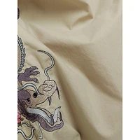 Dragon-Embroidered Parachute Pants