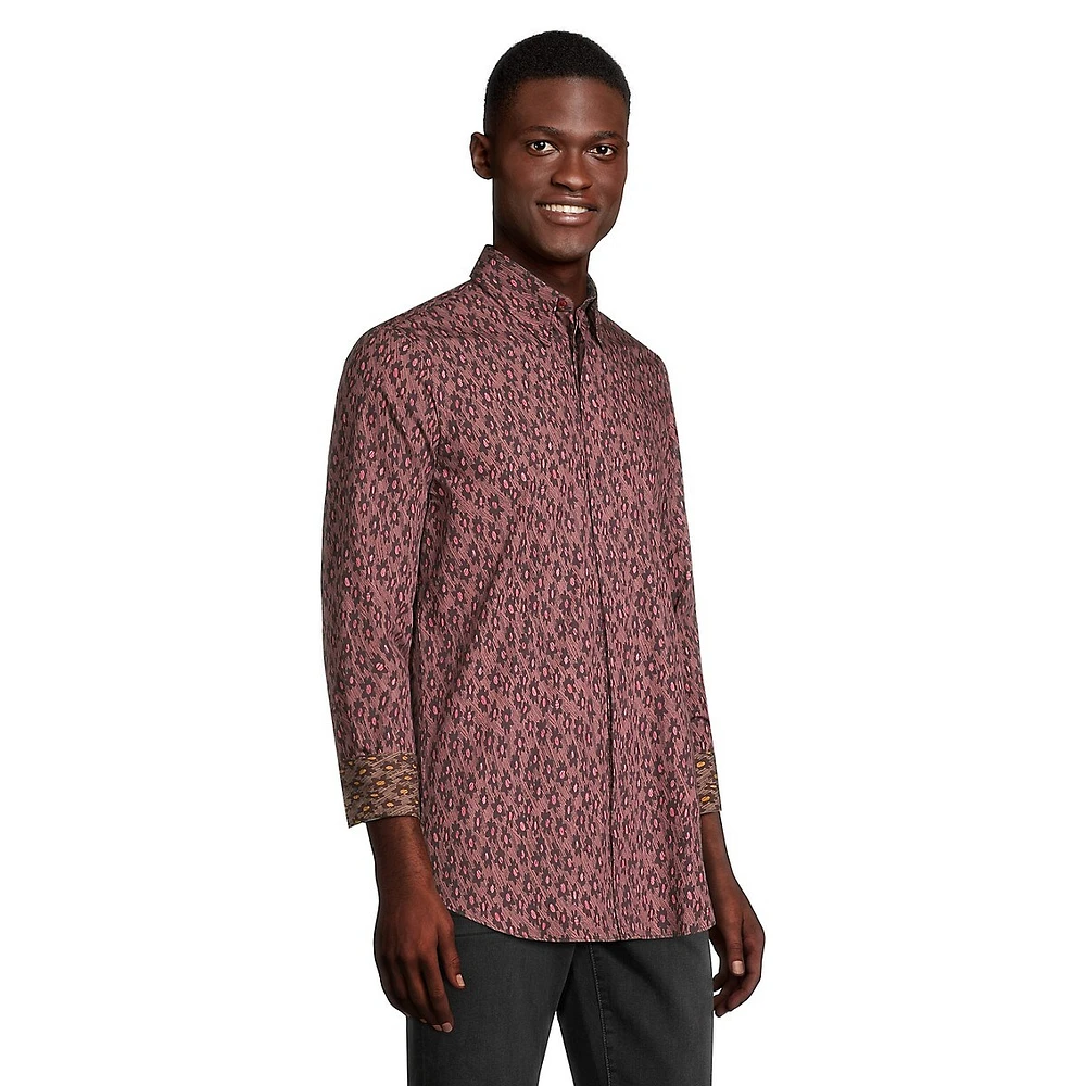 Slim-Fit Floral Dot Shirt