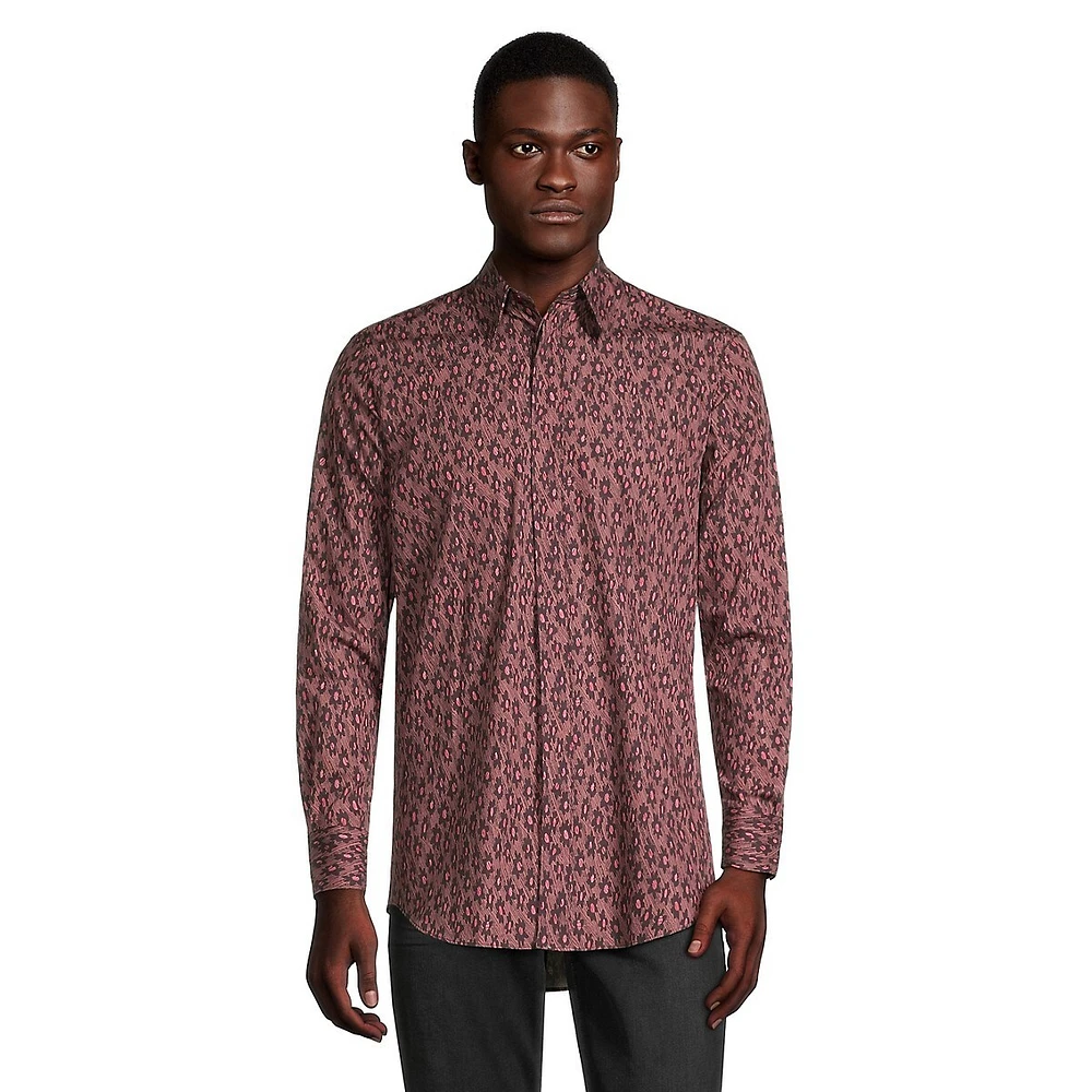 Slim-Fit Floral Dot Shirt