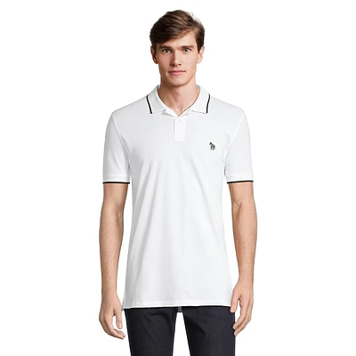 Slim-Fit Cotton Piqué Zebra-Logo Polo Shirt