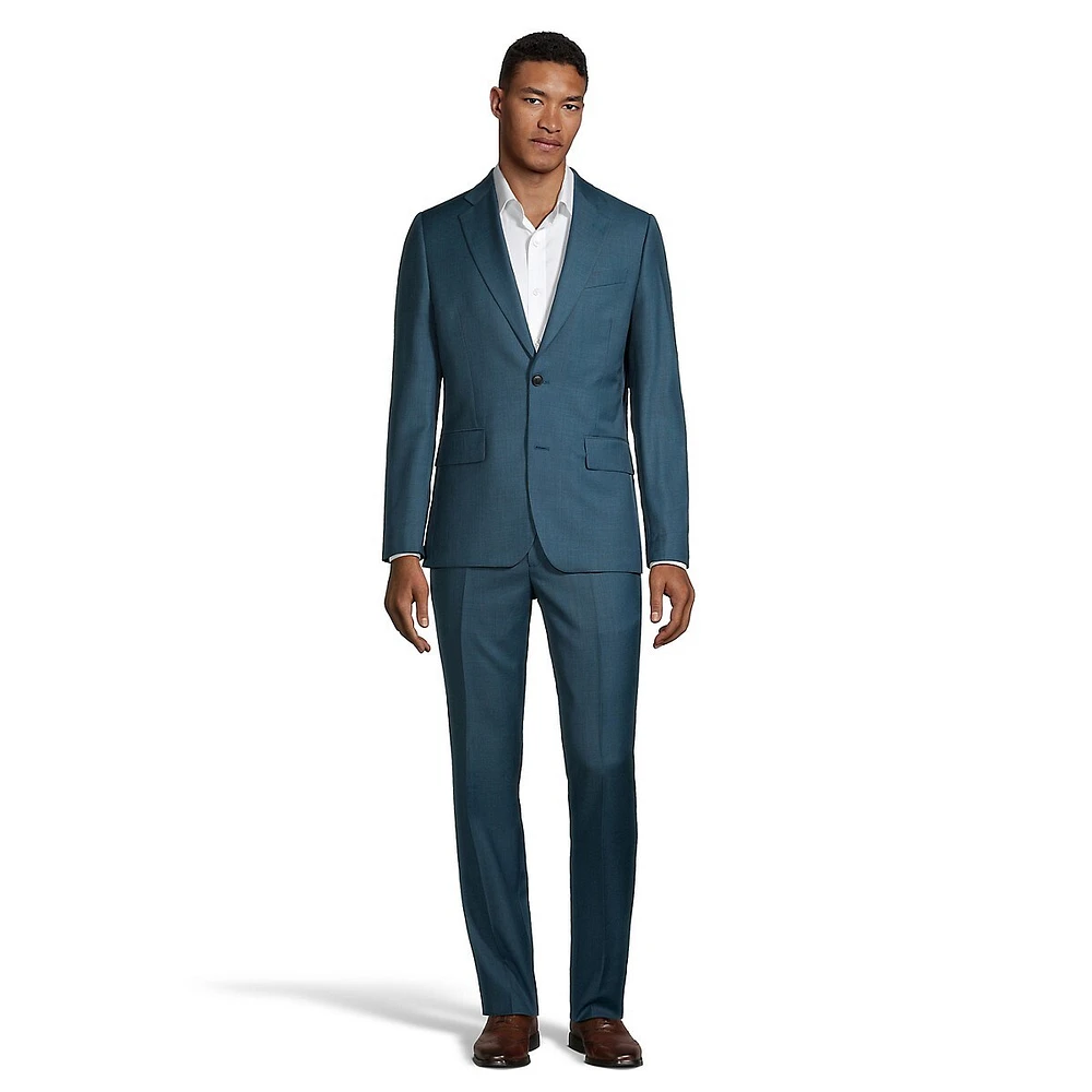 Tailored-Fit 2-Piece Wool Suit