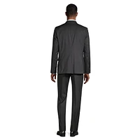 Tailored-Fit Sharkskin Wool 2-Button Suit