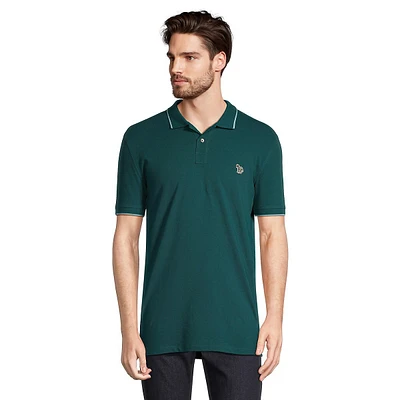 Slim-Fit Cotton Piqué Zebra-Logo Polo Shirt