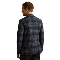 Granite Notch-Lapel Bold Check Blazer