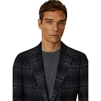 Granite Notch-Lapel Bold Check Blazer