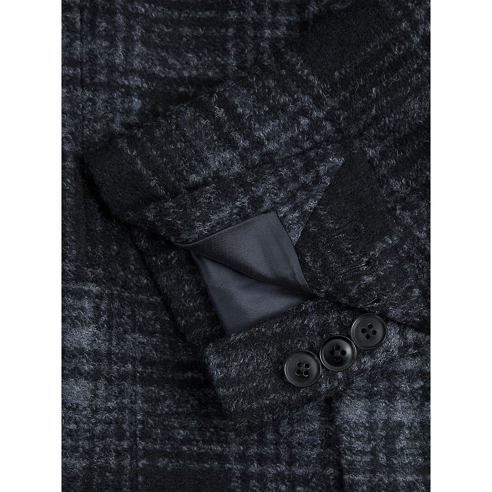 Granite Notch-Lapel Bold Check Blazer