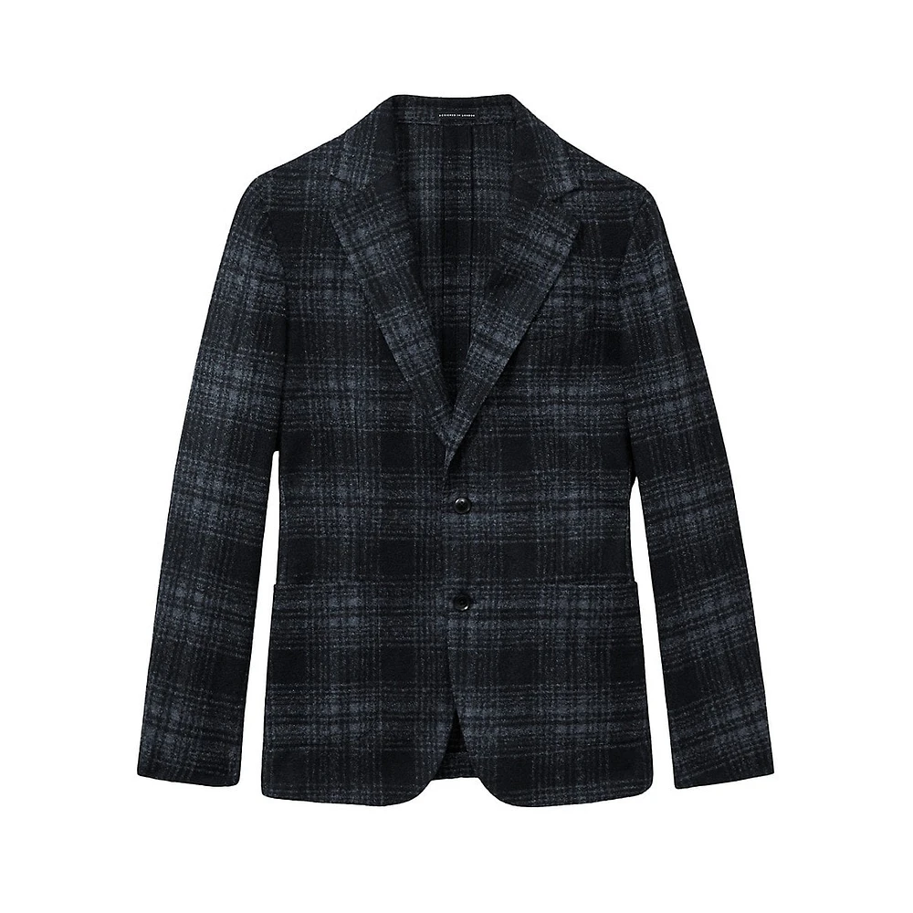 Granite Notch-Lapel Bold Check Blazer