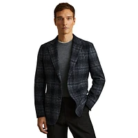 Granite Notch-Lapel Bold Check Blazer