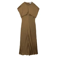 Kora Short-Sleeve Satin Maxi Dress