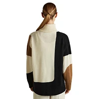 Ezra Wool-Cashmere Colourblock Turtleneck Sweater