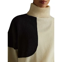 Ezra Wool-Cashmere Colourblock Turtleneck Sweater