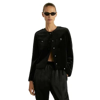 Viola Velvet Cropped Jacket