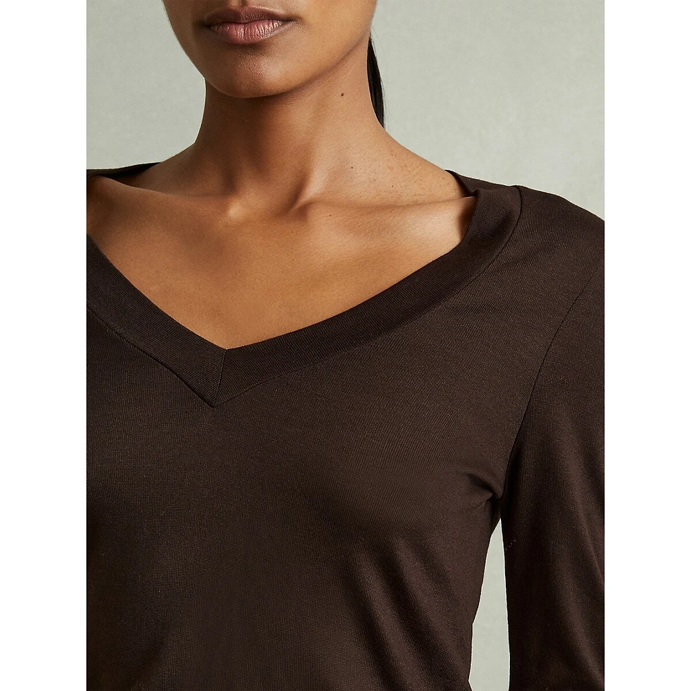 Brady V-Neck Jersey Top