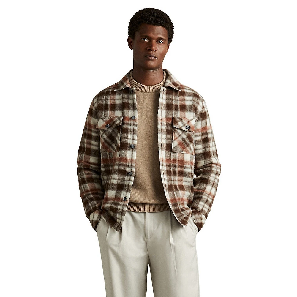 Wade Patch-Pocket Checked Overshirt