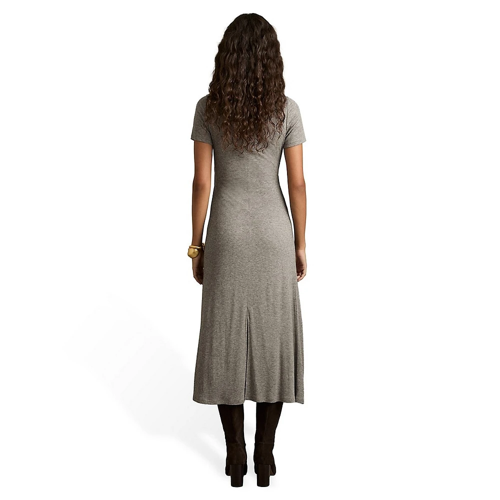 Madeline Jersey Wrap-Tie Midi Dress