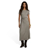 Madeline Jersey Wrap-Tie Midi Dress