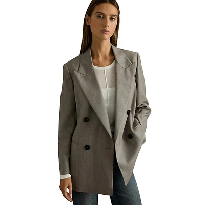 Darla Oversized Double-Breasted Wool Blazer