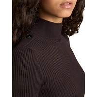 Vienne Rib-Knit Mockneck Top