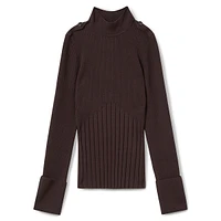 Vienne Rib-Knit Mockneck Top