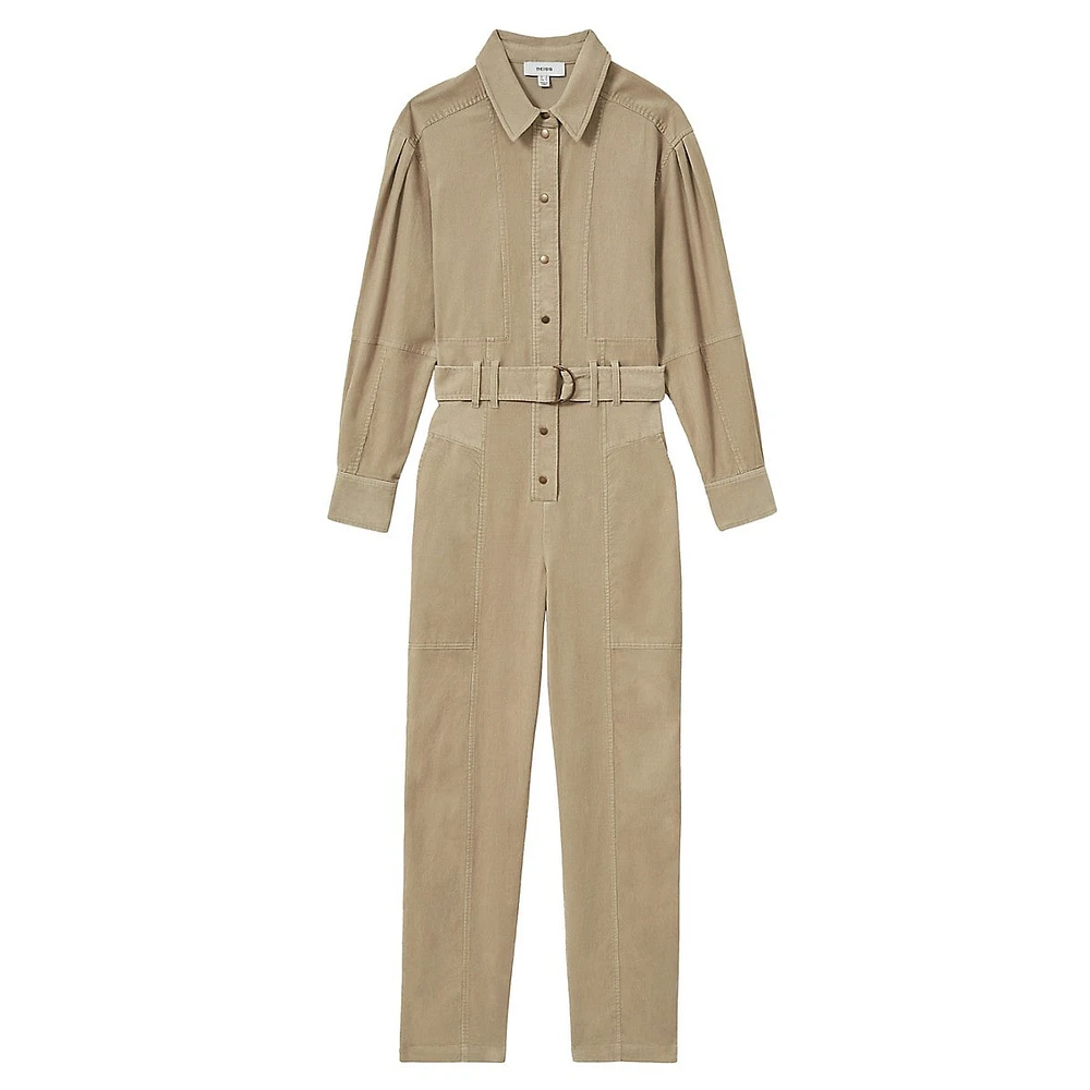 Mara Stretch-Cotton Corduroy Tapered Jumpsuit