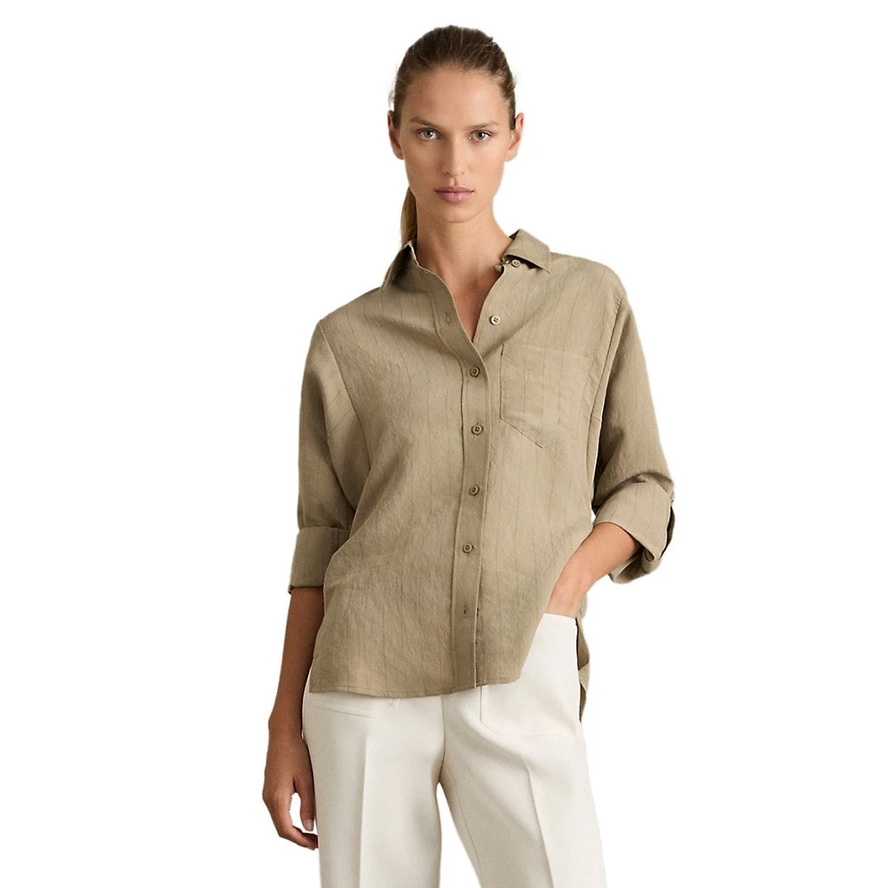 Dinah Pinstripe Tab Shirt