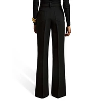 Priya Twill High-Rise Flared Dress Pants