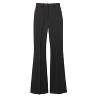 Priya Twill High-Rise Flared Dress Pants