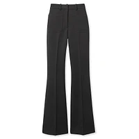 Priya Twill High-Rise Flared Dress Pants