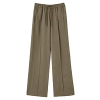 Sunnie Wide-Leg Drawstring Dress Pants