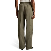 Sunnie Wide-Leg Drawstring Dress Pants