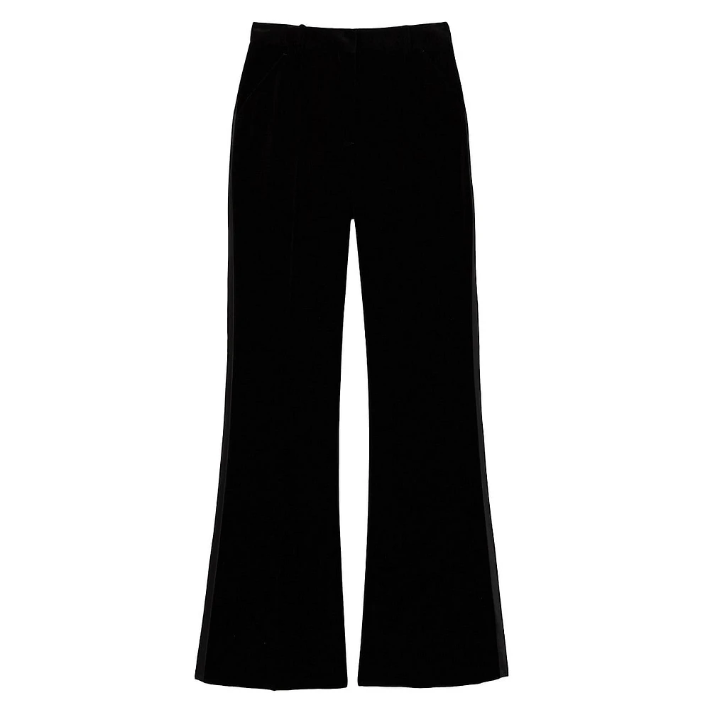 Parisa Velvet Flare-Leg Dress Pants